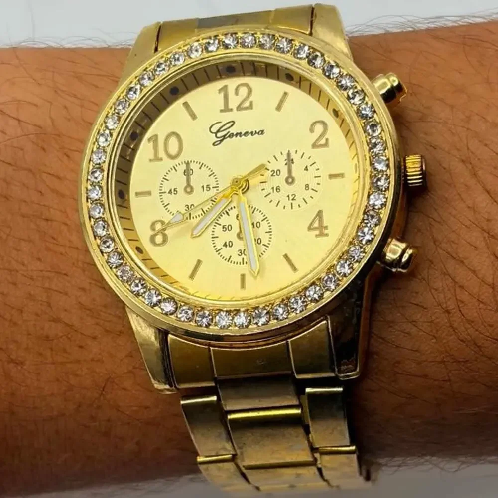 Gold Geneva Men's Watch